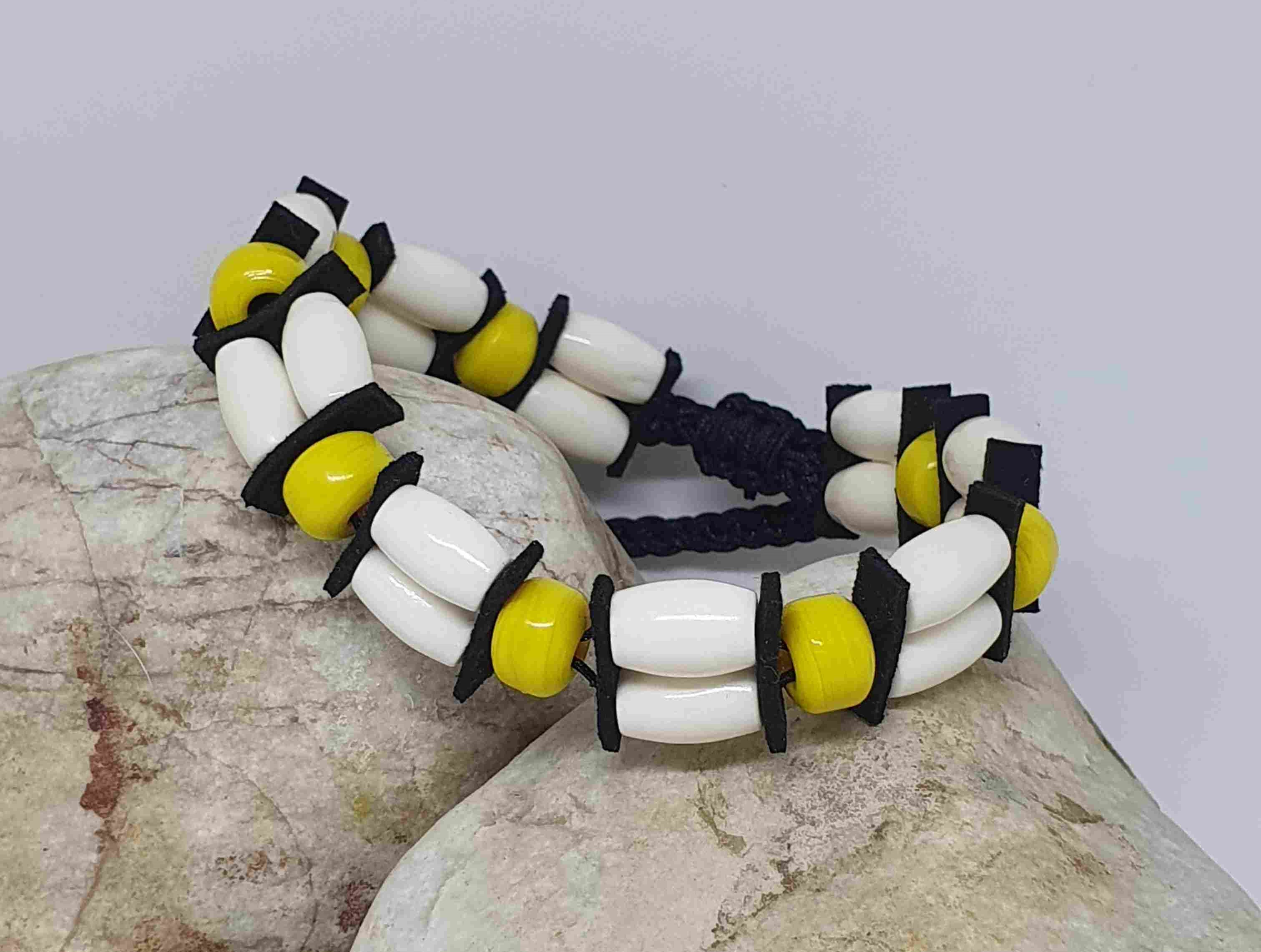 Náramok Native kostice + Pony beads III.